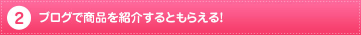 2.ブログで商品を紹介するともらえる!