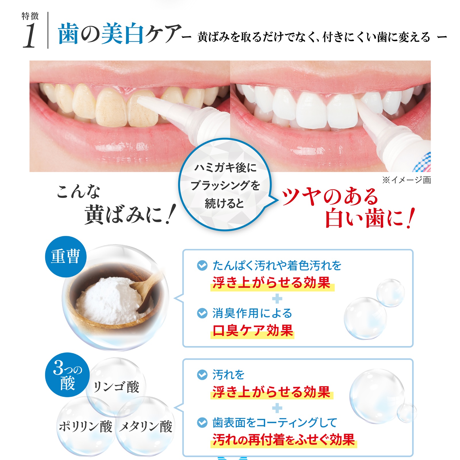 薬用ホワイトニング デンタブラッシュ EX特徴１