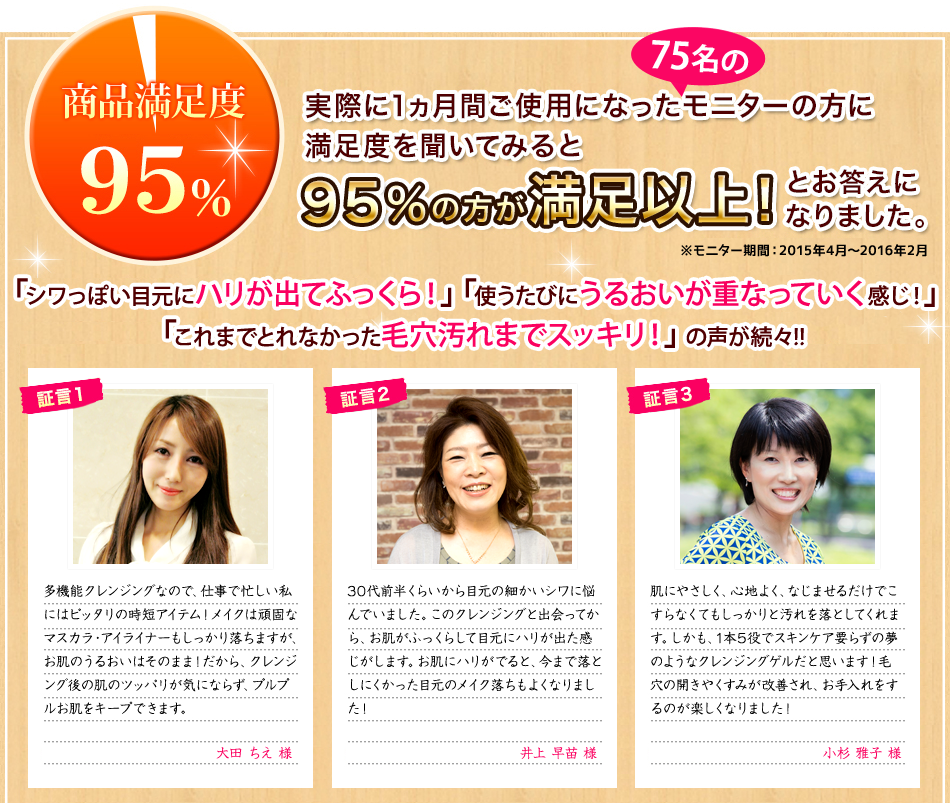 商品満足度95%